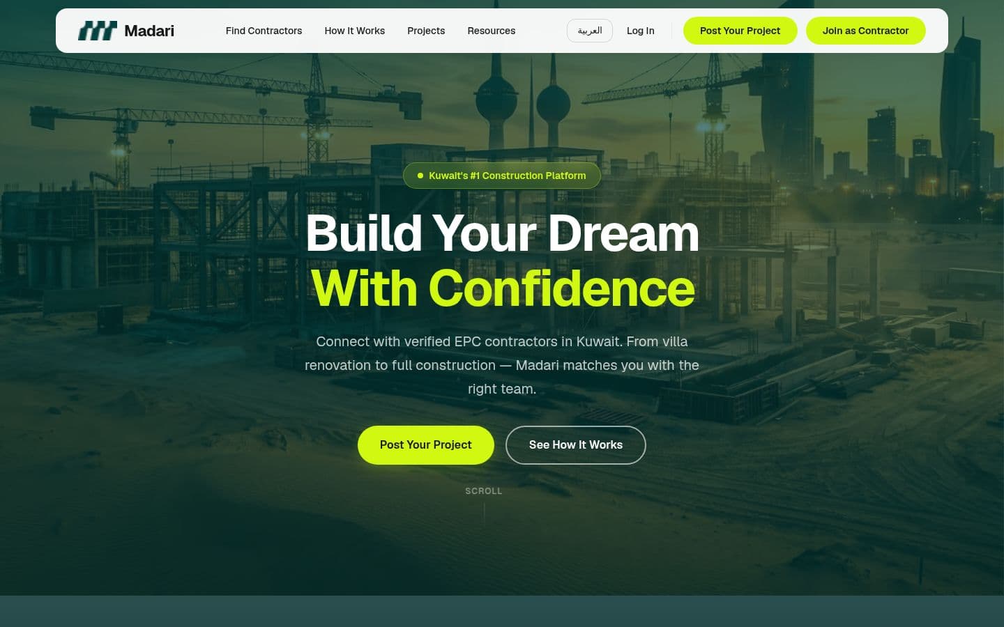 Madari platform home page
